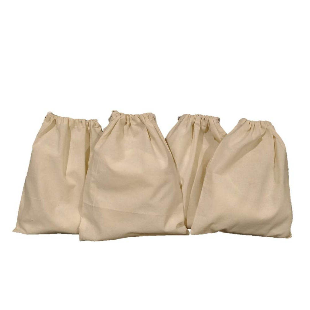 Untitled design (65) Arka Home Products 4 Multipurpose Drawstring Bags 100% Cotton Reusable (4 Bags Set)