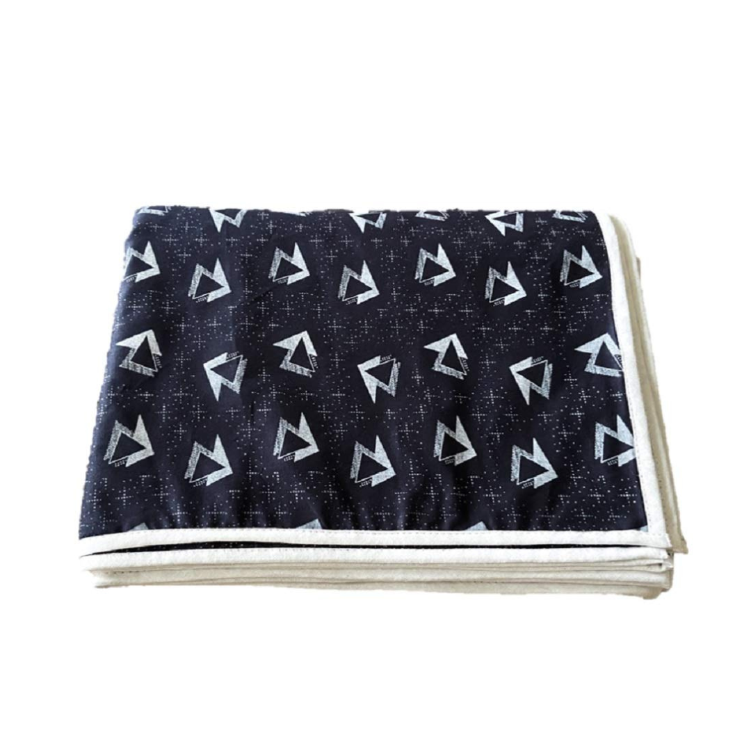 Untitled design (84) Arka Home Products 100% Pure Cotton Printed Dohar - Comforter Reversible Double-Layered (Double, Blue Base with White Triangles)