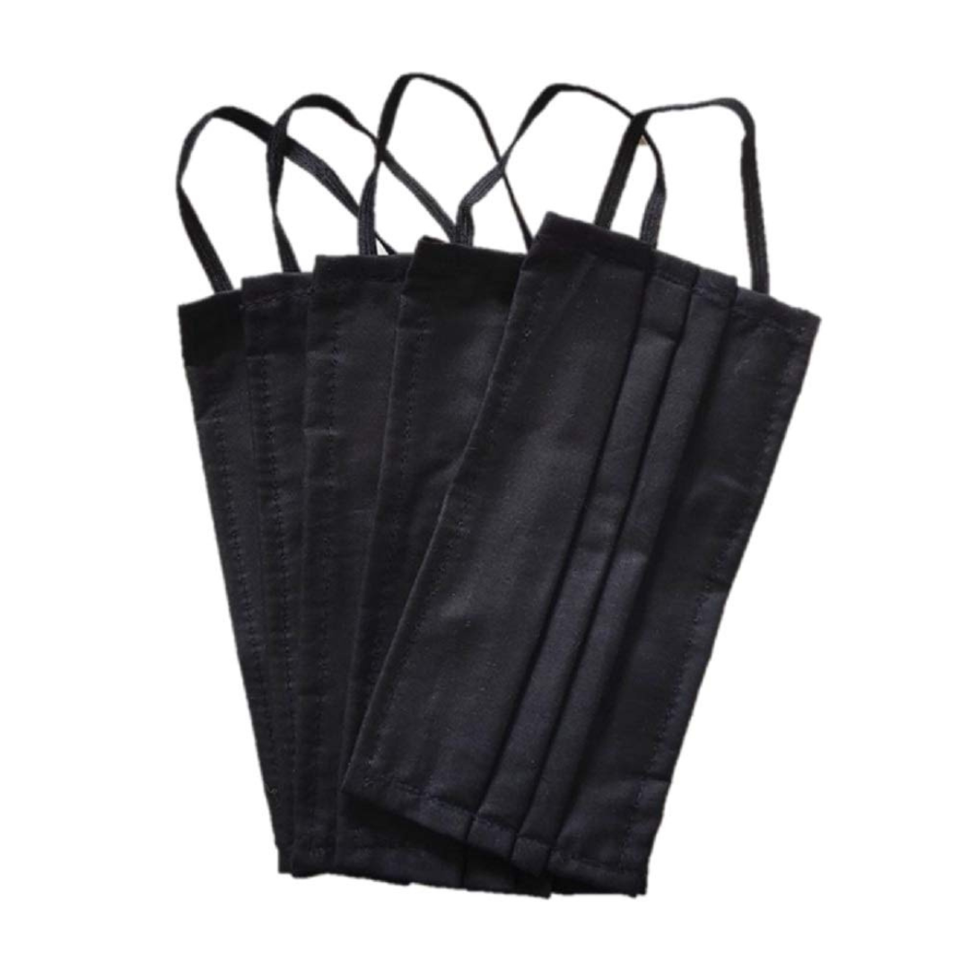 Untitled design (87) Arka Cotton Protective Face Mask Black (Set of 6) (Black)