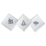 Arka Home Products Super-Absorbent and Soft Embroidered Towels for Gym, Yoga, Exercise (White_18 X 18") (6)