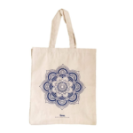 Blue Flower Printed Shopping Bag